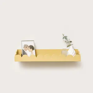 Melody Maison Mustard Scalloped Wall Storage Shelf - 61cm