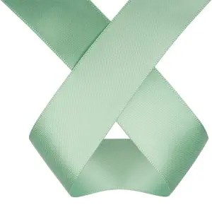 40mm Mint Green Double Sided Satin Polyester Ribbon Roll, 25 metres