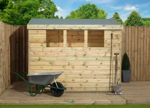 Empire 3000  Pent 7x5 pressure treated tongue and groove wooden garden shed door right side panel (7' x 5' / 7ft x 5ft) (7x5)