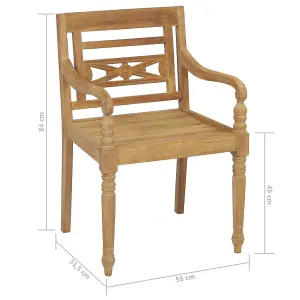 Berkfield Batavia Chairs 8 pcs Solid Teak Wood