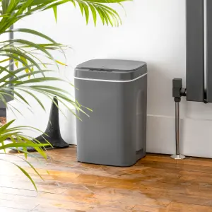 16L Grey Automatic Trash Can Smart Motion Sensor Waste Bin Rubbish Bathroom Trashcan