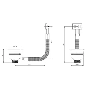 Liquida TFO527CH TOP-FIX  90mm Chrome Basket Strainer Waste With Overflow