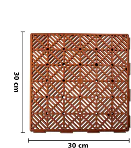 MantraRaj Terracotta Mesh Effect Interlocking Garden Tiles Lawn Pack Of 10 Plastic Outdoor Decking Tiles Anti Slip Weatherproof