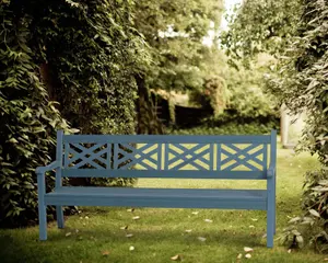 Winawood Speyside 4 Seater Wood Effect Bench - Powder Blue