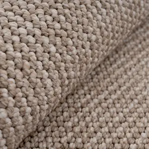 Neutral Minimalistic Cream Beige Boucle Textured Soft Area Rug 120cm x 170cm