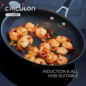 Circulon Momentum Black Round Hard Anodised Aluminium Non-Stick Milk Pan 14cm, 0.9L