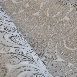 Galerie Adonea Ares Stone Grey Metallic Damask 3D Embossed Wallpaper Roll