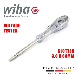 Wiha Voltage Tester Screwdriver Slotted VDE Electricians 120 250v AC 3.0mm 34745