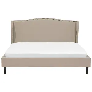 Fabric EU Super King Size Bed Beige COLMAR