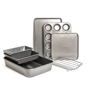 MasterClass Bakeware Set of Roasting Pans, Rack, Trays, and Pizza Crisper