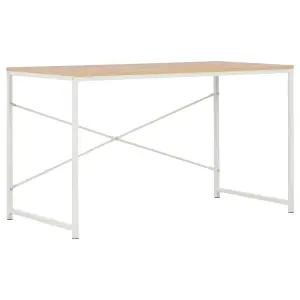 Berkfield Computer Desk White and Oak 120x60x70 cm