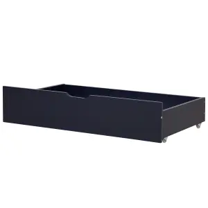 Set of 2 Bed Storage Drawers Dark Navy Blue RUMILLY