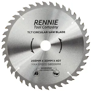 255mm x 40T TCT Circular Wood Saw Blade. Fits Bosch Makita Dewalt Circular Saws Etc