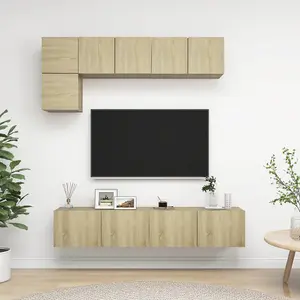 Berkfield 5 Piece TV Cabinet Set Sonoma Oak Engineered Wood