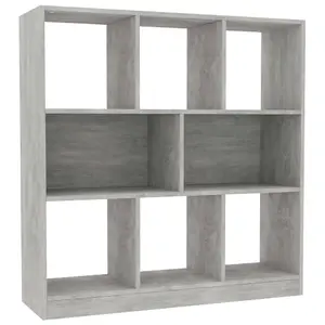 Berkfield Book Cabinet Concrete Grey 97.5x29.5x100 cm Engineered Wood