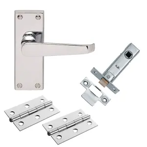 Carlisle Brass Contract Victorian Straight Latch Door Pack - Polished Chrome