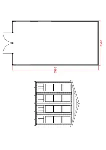 Shire Kensington 13x7 ft Apex Wooden 2 door Shed - Assembly service included