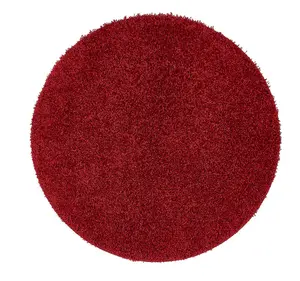 Red Plain , Anti-slip Shaggy Rug Easy to clean Dining Room-67cm X 300cm