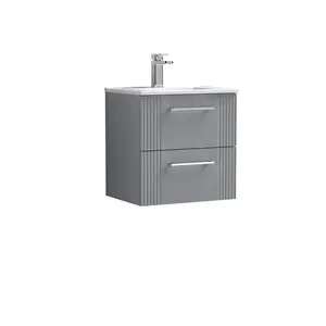 Deco 505mm Single Bathroom Vanity with Integrated Vitreous China Basin Satin Gray