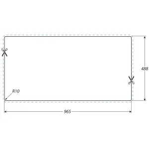 Rangemaster Arlington Brushed Stainless steel 1 Bowl Sink & drainer LH 508mm x 985mm