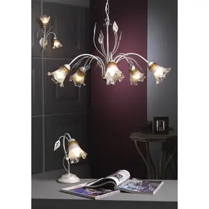 Luminosa Lancia 5 Light Multi Arm Pendant Ceiling Light, White