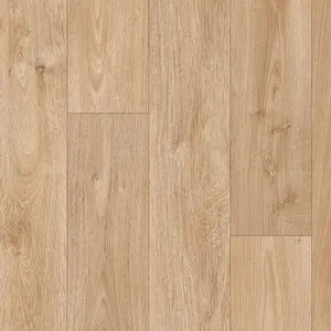 Beige Modern Wood Effect Anti-Slip Vinyl Flooring for Home, Shops, Offices, 2.0mm Thick Vinyl Sheet-4m(13'1") X 4m(13'1")-16m²