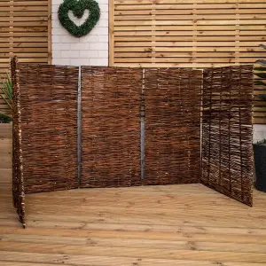 1.16m x 1.83m Triple Garden Patio Willow Wheelie Bin Screen Hideaway