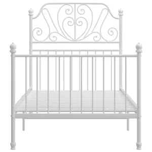 Berkfield Bed Frame White Metal 100x200 cm