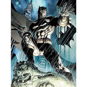 Batman Prowl Canvas Print Blue/Black/Grey (40cm x 30cm)