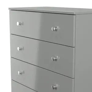 Yarmouth Ready assembled Grey 5 Drawer Chest (H)1067mm (W)740mm (D)390mm