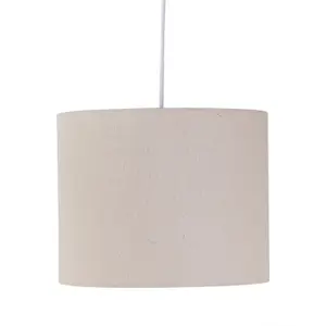 First Choice Lighting Set of 2 Natural Linen 25cm Pendant Lightshades