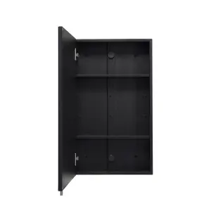 Croydex Dawley Matt Black Wall-mounted Single Bathroom Cabinet (H) 670mm (W) 400mm