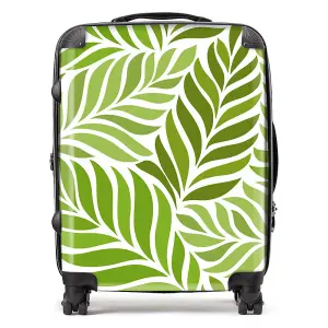 Green Leaf Pattern Suitcase - Large