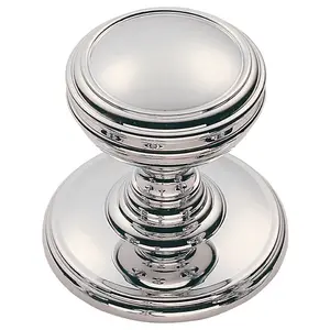 Ringed Tiered Cupboard Door Knob 30mm Diameter Polished Chrome Cabinet Handle