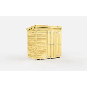 DIY Sheds 7x4 Pent Shed - Double Door Without Windows