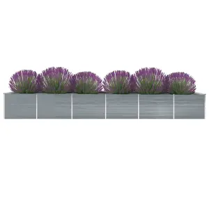 Berkfield Garden Raised Bed Galvanised Steel 600x80x77 cm Grey