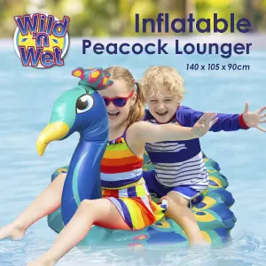 Inflatable Pool Float Peacock Lounger Novelty Swimming Lilo