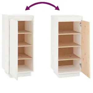 Berkfield Shoe Cabinet White 35x35x80 cm Solid Wood Pine