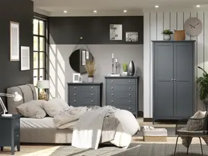 2 door wardrobe, Midnight Blue - Como