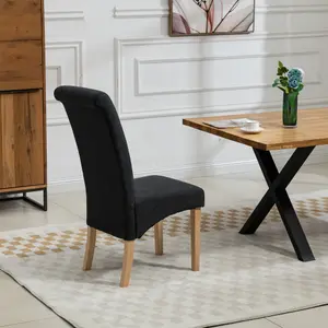 Rimini Fabric Dining Chairs - Set of 2 - Black