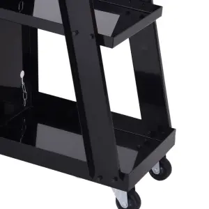 DURHAND Three-Tier Welding Cart Welder Trolley for Gas Bottles w/ Wheels, Black