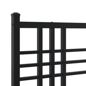 Berkfield Metal Bed Frame without Mattress with Headboard Black 120x190cm