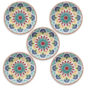 Purely Home Rio Medallion Melamine Dinner Plates - Set of 5