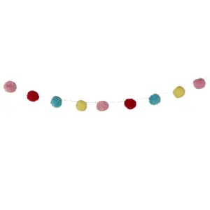 Pastel pom Battery-powered Warm white 16 LED Indoor String lights