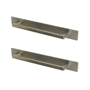 GoodHome Golpar Satin Nickel effect Kitchen cabinets D-shaped Pull handle (L)16.9cm (D)28mm, Pack of 2