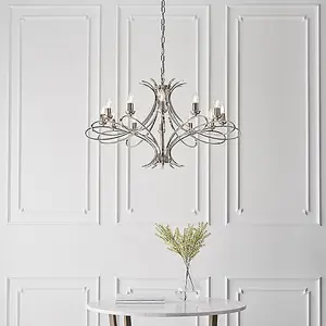 Luminosa Penn 12 Light Chandelier Polished Nickel Plate Finish, E14