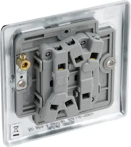 BG 16A 2 way 2 gang Light switch Gloss Chrome effect