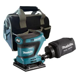 Makita DBO481Z 18v LXT 114mm 1/4 Sheet Finishing Cordless Palm Sander + Bag