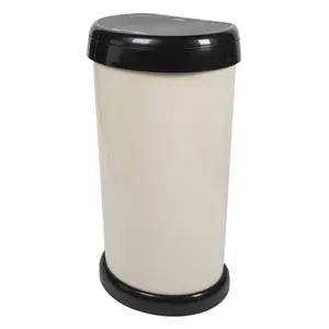 42 Litre Touch Top Waste Bin Cream