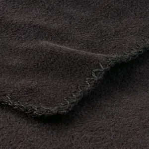 Black Plain Fleece Throw